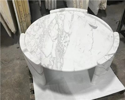 Carrara White Marble Στρογγυλό Τραπέζι
