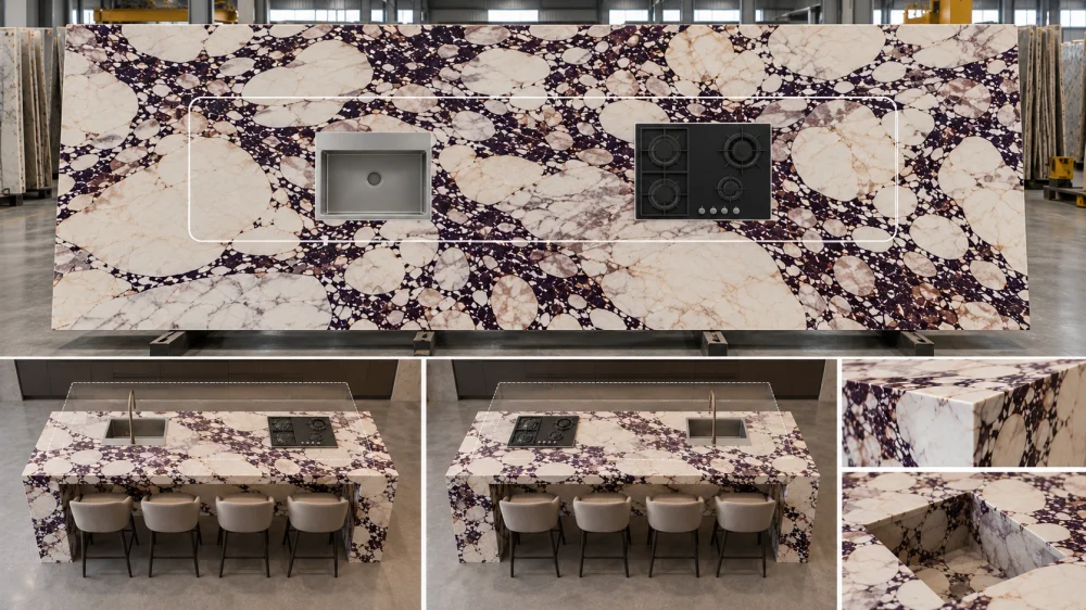 Οδηγός επιλογής πλάκας Calacatta Viola Marble Kitchen Islands